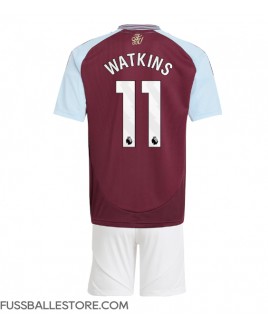 Günstige Aston Villa Ollie Watkins #11 Heimtrikotsatz Kinder 2024-25 Kurzarm (+ Kurze Hosen)